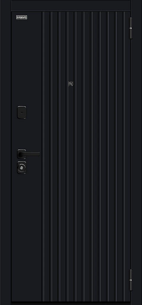 Входная дверь Граффити-32/SBlack Black Shell/White Pro BR6160 внешняя сторона