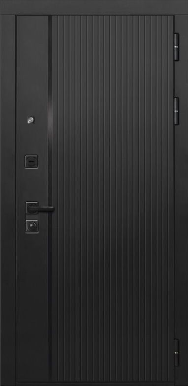 Входная дверь ДвериПРО L-45 СБ-1 (лак.черное, 16мм, венге) DPRO195825 внешняя сторона
